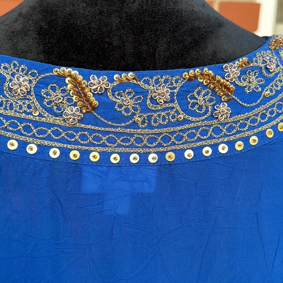 J. Jill gold embellished tie waist blouse.  Vintage J. Jill! - Picture 11 of 14